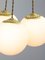 Italienische Mid-Century Lampengruppe aus Messing & Opalglas 9