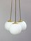 Italienische Mid-Century Lampengruppe aus Messing & Opalglas 1