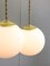 Italienische Mid-Century Lampengruppe aus Messing & Opalglas 5