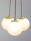 Italienische Mid-Century Lampengruppe aus Messing & Opalglas 2