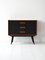 Skandinavische Kommode aus Teak mit schwarzen Einsätzen, 1960er 1