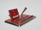Bauhaus Writing Set with Perpetual Calendar in Chrome and Carmine Red from Jakob Maul 3