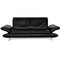 Schwarzes Zwei-Sitzer Sofa aus Leder von Koinor Rossini 1