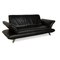 Schwarzes Zwei-Sitzer Sofa aus Leder von Koinor Rossini 4