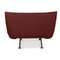 Fabric Chair in Wine Red with Stool by Rolf Benz, Set of 2 18