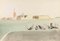 Carlo Ravagnan, View of La Giudecca from the Molo, Venice, Watercolor, 1976 1