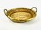 Italian Rattan and Brass Basket Centerpiece, 1960s 6