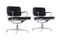 Chaises de Bureau Intermediate Mid-Century en Cuir Noir par Charles & Ray Eames, Set de 2 1