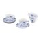 Blue Fluted Half Lace Coffee Cups and Saucers from Royal Copenhagen, 1940s, Set of 8 1