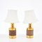 Golden Ceramic Table Lamps attributed to Bitossi, Italy, 1970s, Set of 2 1