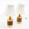 Golden Ceramic Table Lamps attributed to Bitossi, Italy, 1970s, Set of 2 2