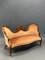 Antique Wood and Velvet Sofa 1