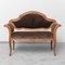 Brown Velvet and Wood Entrance Sofa Bench, 1950s 3