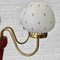 Mid-Century Modern Scandinavian Chandelier in Brass with Glass and Birch, Sweden, 1950s 8
