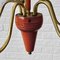 Mid-Century Modern Scandinavian Chandelier in Brass with Glass and Birch, Sweden, 1950s 11