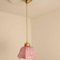 Art Deco Hand-Blown Pink Ruffled Murano Glass Pendant, 1970s 5