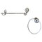 Silver Plated Towel Rail and Towel Ring, 1980, Set of 2 1