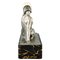 Raymonde Guerbe, Art Deco Seated Lady Holding a Ball, 1930s, Metal with Onyx Base 5