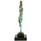 Raymonde Guerbe, Art Deco Tänzerin mit Trauben, Griserie, 1930, Metall mit Marmorsockel 4