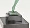 Raymonde Guerbe, Art Deco Tänzerin mit Trauben, Griserie, 1930, Metall mit Marmorsockel 9