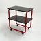 Tubular Console Table on Wheels in Metal and Wood, 1980s 1