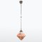 Art Deco Pendant Light with Pressed Orange Glass Shade, 1930s 1