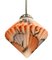 Art Deco Pendant Light with Pressed Orange Glass Shade, 1930s 4