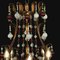 Gilded Iron and Colored Glass Cage Chandelier, 1960 8