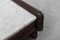 Rectangular Brown Leather and Carrara Marble Coffee Table, 1960s 3