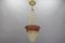 Antique French Art Nouveau Pendant Light with Glass by Muller Frères Luneville 2