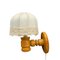 Swedish Modern Pine Wall Lamps with Fabric Shades, 1970s, Set of 2, Image 5
