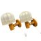 Swedish Modern Pine Wall Lamps with Fabric Shades, 1970s, Set of 2, Image 6