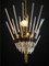 Lustre Golden Era en Laiton et Verre dans le style de Gaetano Sciolari, 1960s 5