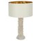 Large Murano Rostrato Glass Table Lamp with Linen Lampshade from Barovier, Italy, 1950s 1