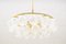 Brass & Crystal Glass Snow Balls Chandelier from Doria, 1970s, Image 2