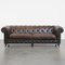 3-Seater Cowhide Chesterfield Sofa on Wheels 1