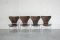 3107 Brown Chairs by Arne Jacobsen for Fritz Hansen, 1976, Set of 4 1