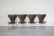 Braune 3107 Stühle von Arne Jacobsen für Fritz Hansen, 1976, 4er Set 1