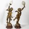 Lampes Cupidon Antique Dorées attribuées à Eutrope Bouret, 1906, Set de 2 2