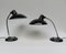 Lampes de Bureau Noires et Chrome de Kaiser Leuchten, 1950s, Set de 2 4