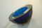 Deep Blue and Amber Faceted Sommerso Bowl by Alessandro Mandruzzato, 1960s 2