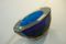 Deep Blue and Amber Faceted Sommerso Bowl by Alessandro Mandruzzato, 1960s, Image 2