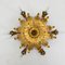 Plafonnier Vintage avec Feuille d'Or, 1970s 13