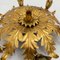 Plafonnier Vintage avec Feuille d'Or, 1970s 14