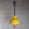 Suspension Vintage en Verre de Murano Blanc Brillant et Jaune avec Bois, 1970s 2