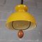 Suspension Vintage en Verre de Murano Blanc Brillant et Jaune avec Bois, 1970s 6