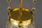 Lampe à Suspension Jugendstil avec Abat-Jour en Verre Taillé, 1910s 11