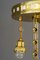 Lampe à Suspension Jugendstil avec Abat-Jour en Verre Taillé, 1910s 6