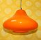 Lampe à Suspension Vintage en Verre Orange de Peill & Putzler 5