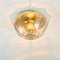 Plafonnier Mid-Century en Verre et Laiton de Limburg, 1960s 4